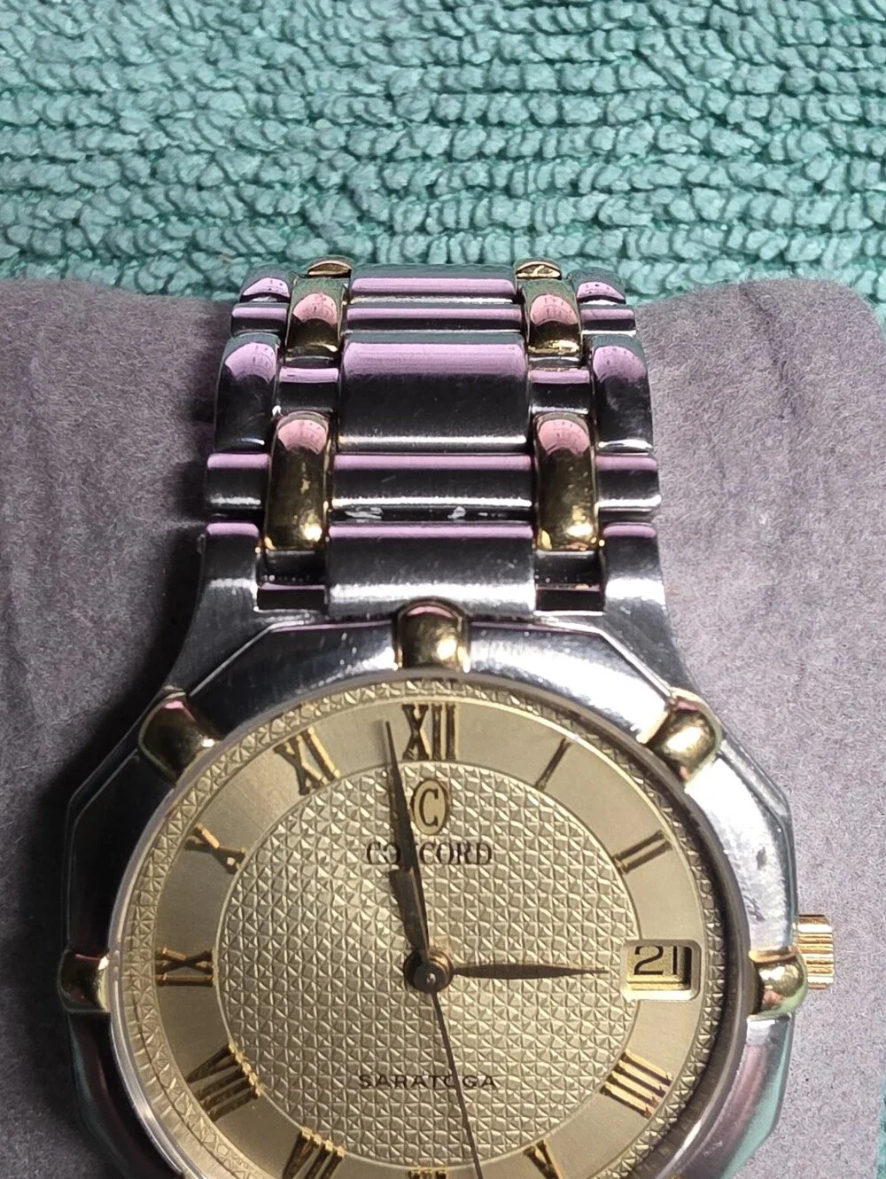 Concord Saratoga Two-Tone, Gold Dial Ladies Watch With Boxes and Papers